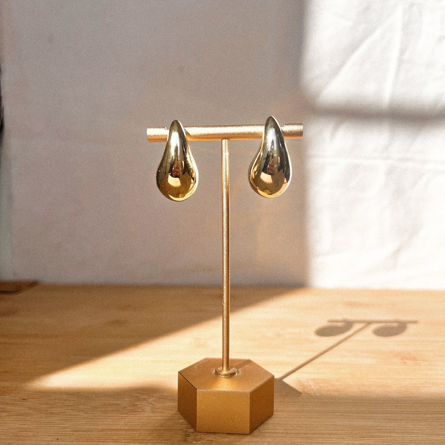 Teardrop Gold Studs