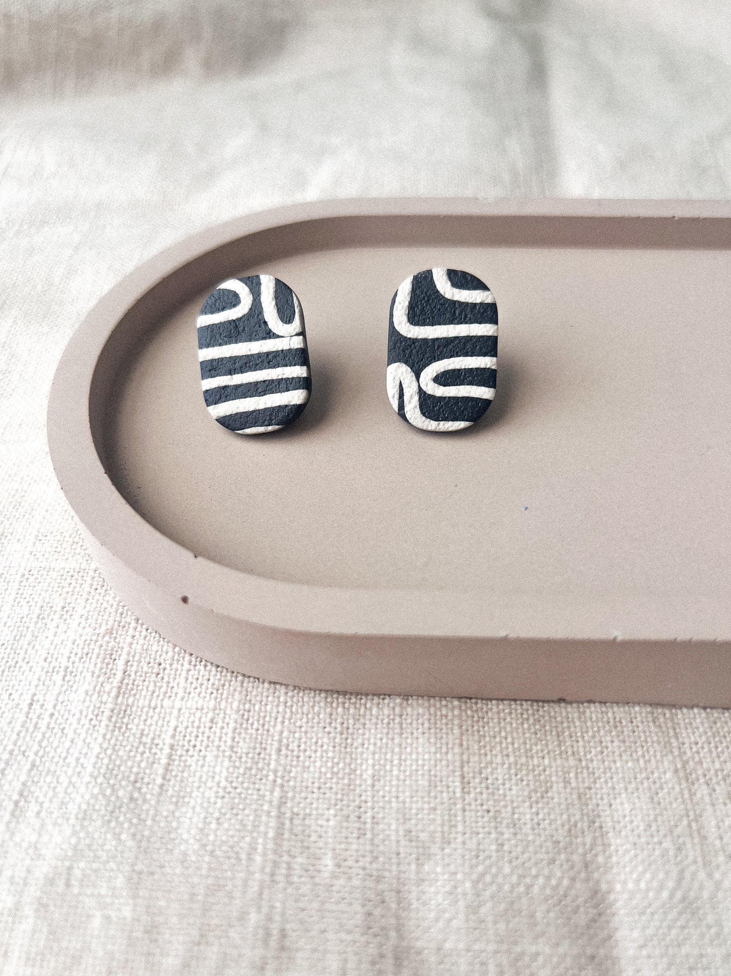 Boma Studs | Black & Cream