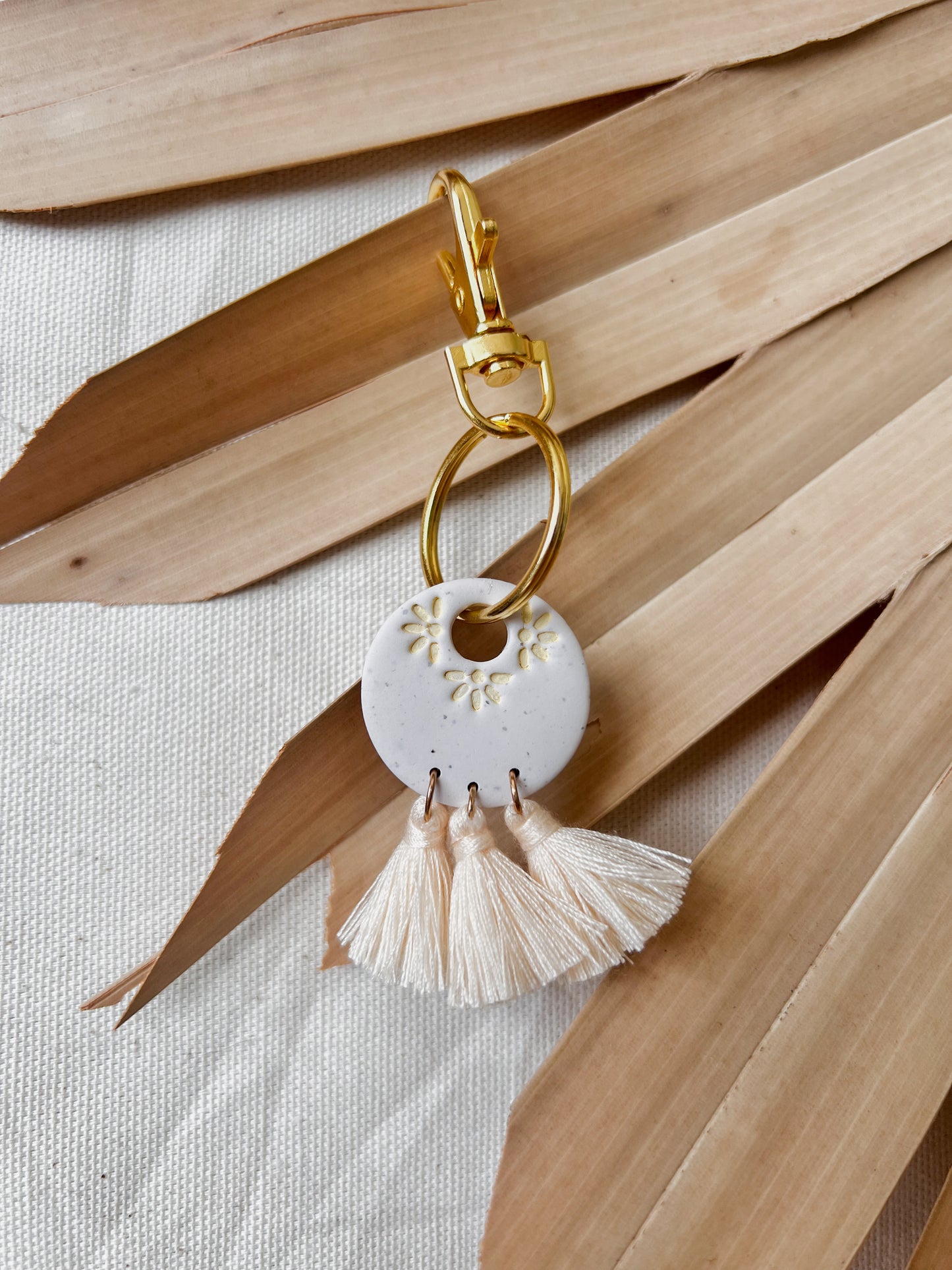 Mini Tassel Keychain | Butter Yellow