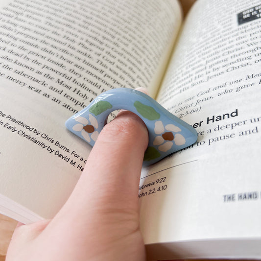Book Page Rings | Baby Blue Florals