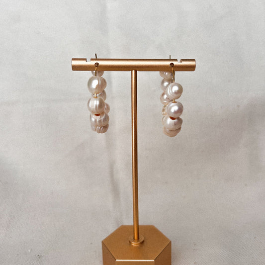 Chunky Pearl Hoops