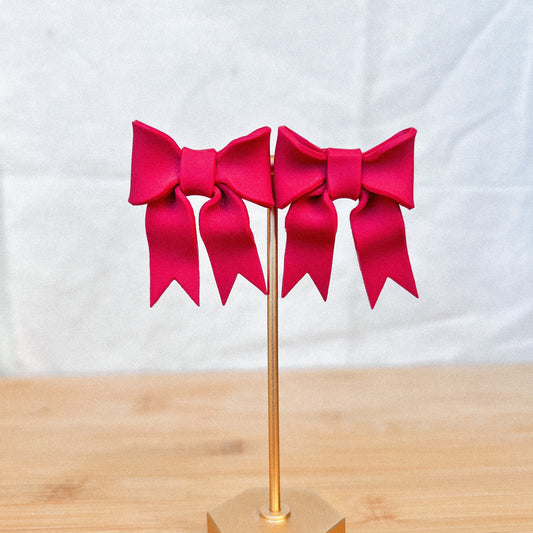 Mega Bow Studs | Cherry Red