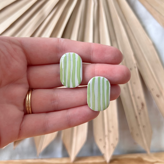 Boma Studs | Sage Stripes