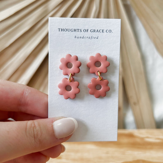 Vintage Floral Dangles | Terracotta